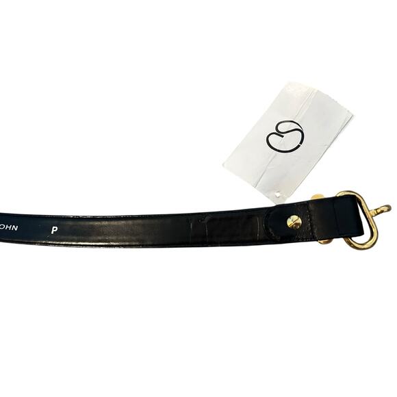NWT St. John by Marie Gray Black Leather Waist Belt | Size Petite | QuietLuxury - Picture 5 of 6